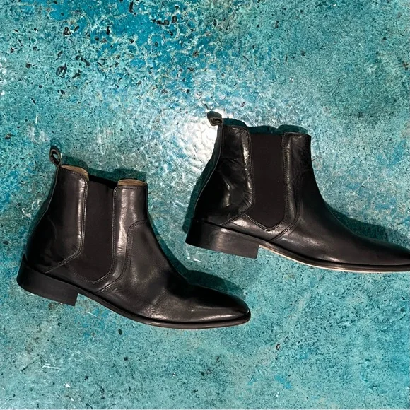 Giorgio Brutini 10.5 Black Leather Ankle Boots - Picture 1 of 8